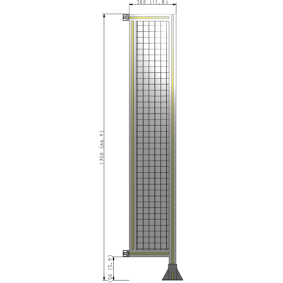A2-1700-0300-0150-HYMFK GUARDING PANEL 1700MM TALL X 300MM WIDE 1'' MESH
