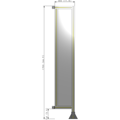 A2-1700-0300-0150-HYPFK GUARDING PANEL 1700MM TALL X 300MM WIDE 1/4'' POLYCARBONATE
