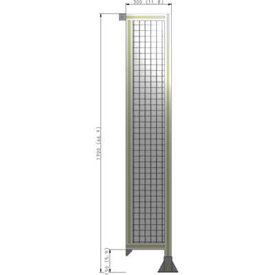 A2-1700-0300-0150-TYMFK GUARDING PANEL 1700MM TALL X 300MM WIDE 1'' MESH