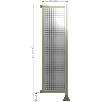 A2-1700-0450-0150-HYMFA GUARDING PANEL 1700MM TALL X 450MM WIDE 1'' MESH