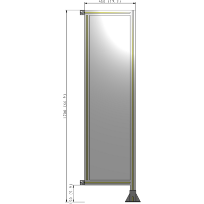 A2-1700-0450-0150-HYPFK GUARDING PANEL 1700MM TALL X 450MM WIDE 1/4'' POLYCARBONATE