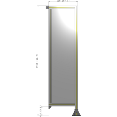 A2-1700-0450-0150-TYPFK GUARDING PANEL 1700MM TALL X 450MM WIDE 1/4'' POLYCARBONATE