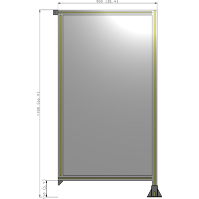 A2-1700-0900-0150-TYPFA GUARDING PANEL 1700MM TALL X 900MM WIDE 1/4'' POLYCARBONATE