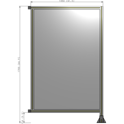 A2-1700-1050-0150-HYPFA GUARDING PANEL 1700MM TALL X 1050MM WIDE 1/4'' POLYCARBONATE