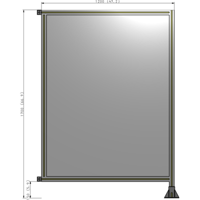 A2-1700-1200-0150-HYPFK GUARDING PANEL 1700MM TALL X 1200MM WIDE 1/4'' POLYCARBONATE