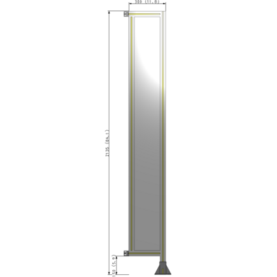 A2-2135-0300-0150-HYPFA GUARDING PANEL 2135MM TALL X 300MM WIDE 1/4'' POLYCARBONATE