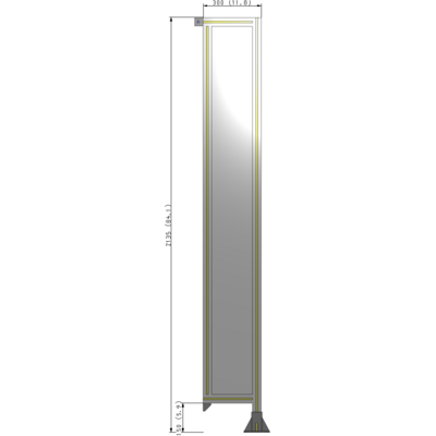 A2-2135-0300-0150-TYPFK GUARDING PANEL 2135MM TALL X 300MM WIDE 1/4'' POLYCARBONATE