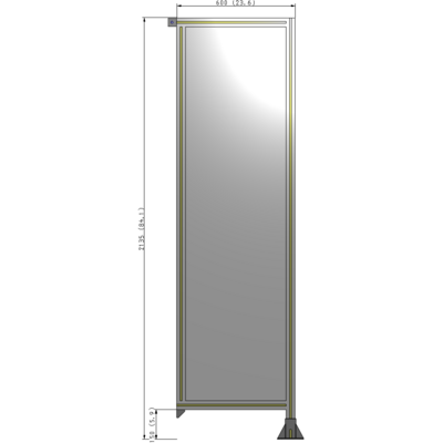 A2-2135-0600-0150-TYPFA GUARDING PANEL 2135MM TALL X 600MM WIDE 1/4'' POLYCARBONATE