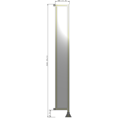 A2-2400-0300-0150-HYPFA GUARDING PANEL 2400MM TALL X 300MM WIDE 1/4'' POLYCARBONATE