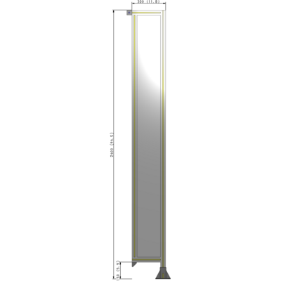 A2-2400-0300-0150-TYPFA GUARDING PANEL 2400MM TALL X 300MM WIDE 1/4'' POLYCARBONATE