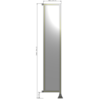 A2-2400-0450-0150-HYPFA GUARDING PANEL 2400MM TALL X 450MM WIDE 1/4'' POLYCARBONATE