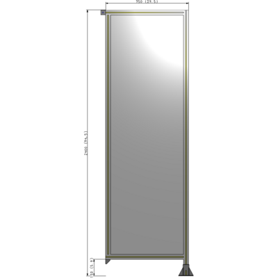 A2-2400-0750-0150-TYPFK GUARDING PANEL 2400MM TALL X 750MM WIDE 1/4'' POLYCARBONATE
