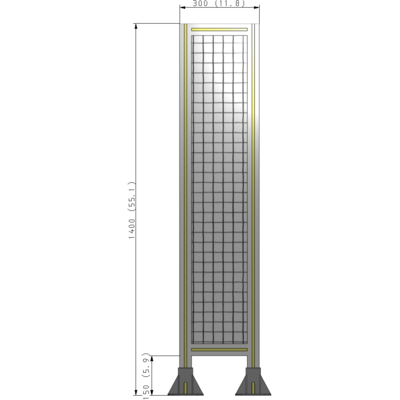A3-1400-0300-0150-ZYMFA GUARDING PANEL 1400MM TALL X 300MM WIDE 1'' MESH