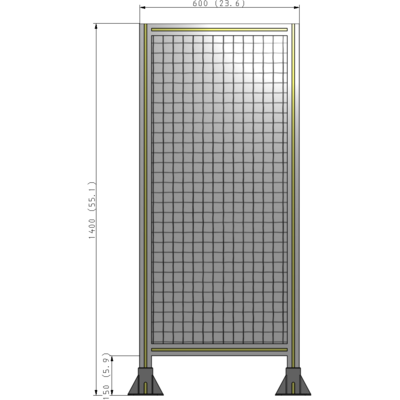 A3-1400-0600-0150-ZYMFK GUARDING PANEL 1400MM TALL X 600MM WIDE 1'' MESH