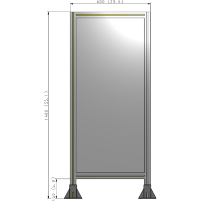 A3-1400-0600-0150-ZYPFA GUARDING PANEL 1400MM TALL X 600MM WIDE 1/4'' POLYCARBONATE