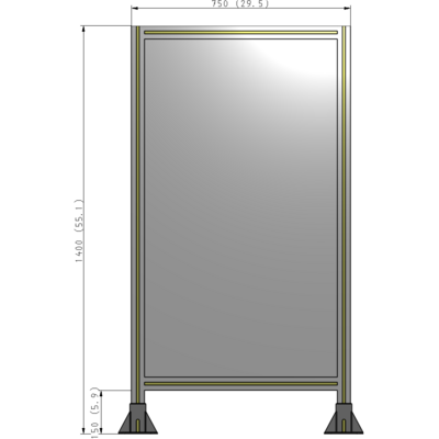 A3-1400-0750-0150-ZYPFA GUARDING PANEL 1400MM TALL X 750MM WIDE 1/4'' POLYCARBONATE