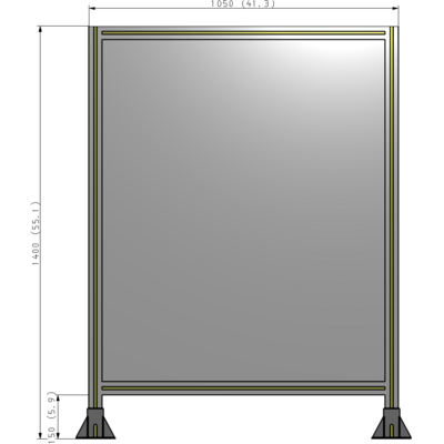 A3-1400-1050-0150-ZYPFK GUARDING PANEL 1400MM TALL X 1050MM WIDE 1/4'' POLYCARBONATE