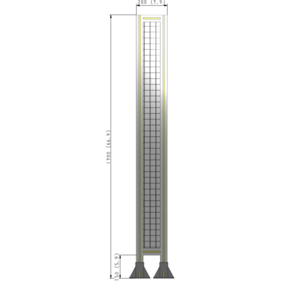 A3-1700-0200-0150-ZYMFK GUARDING PANEL 1700MM TALL X 200MM WIDE 1'' MESH