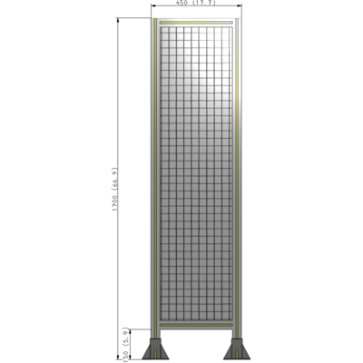 A3-1700-0450-0150-ZYMFA GUARDING PANEL 1700MM TALL X 450MM WIDE 1'' MESH