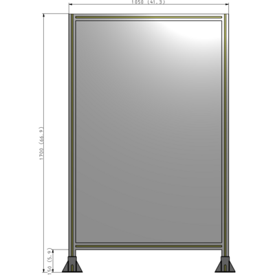 A3-1700-1050-0150-ZYPFA GUARDING PANEL 1700MM TALL X 1050MM WIDE 1/4'' POLYCARBONATE