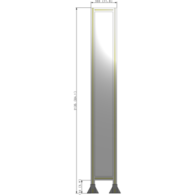 A3-2135-0300-0150-ZYPFA GUARDING PANEL 2135MM TALL X 300MM WIDE 1/4'' POLYCARBONATE