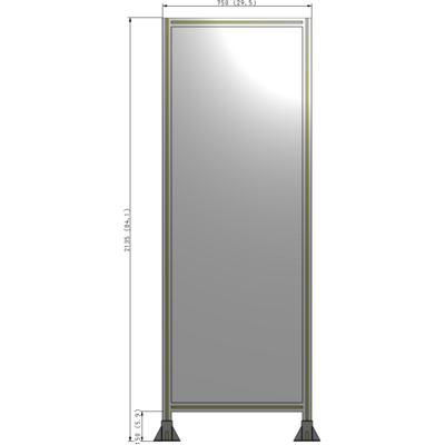 A3-2135-0750-0150-ZYPFA GUARDING PANEL 2135MM TALL X 750MM WIDE 1/4'' POLYCARBONATE