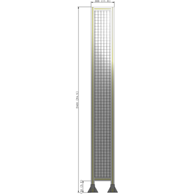 A3-2400-0300-0150-ZYMFA GUARDING PANEL 2400MM TALL X 300MM WIDE 1'' MESH