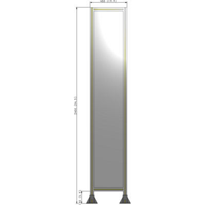A3-2400-0450-0150-ZYPFK GUARDING PANEL 2400MM TALL X 450MM WIDE 1/4'' POLYCARBONATE