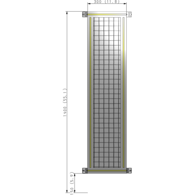 A4-1400-0300-0150-HYMZK GUARDING PANEL 1400MM TALL X 300MM WIDE 1'' MESH