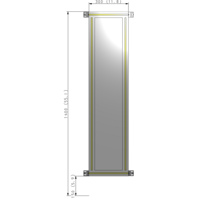 A4-1400-0300-0150-HYPZK GUARDING PANEL 1400MM TALL X 300MM WIDE 1/4'' POLYCARBONATE