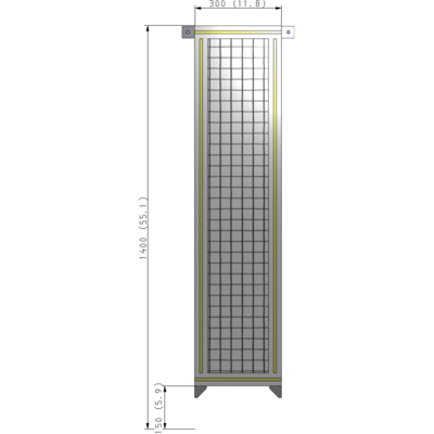 A4-1400-0300-0150-TYMZA GUARDING PANEL 1400MM TALL X 300MM WIDE 1'' MESH