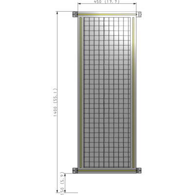 A4-1400-0450-0150-HYMZA GUARDING PANEL 1400MM TALL X 450MM WIDE 1'' MESH