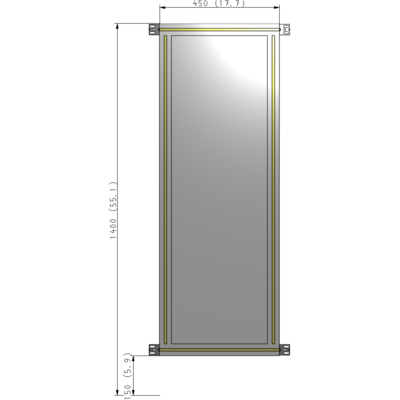 A4-1400-0450-0150-HYPZA GUARDING PANEL 1400MM TALL X 450MM WIDE 1/4'' POLYCARBONATE