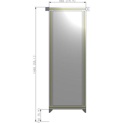 A4-1400-0450-0150-TYPZA GUARDING PANEL 1400MM TALL X 450MM WIDE 1/4'' POLYCARBONATE