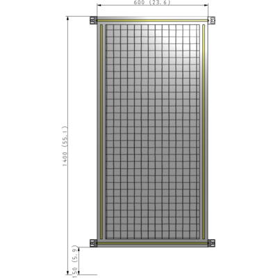 A4-1400-0600-0150-HYMZK GUARDING PANEL 1400MM TALL X 600MM WIDE 1'' MESH