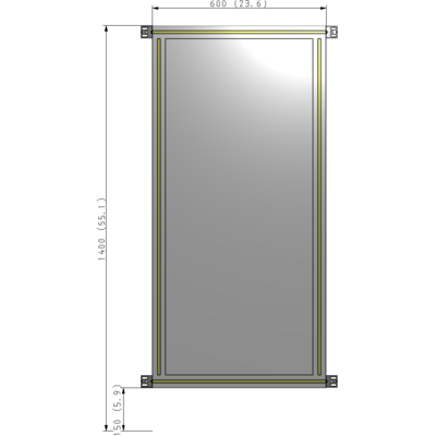 A4-1400-0600-0150-HYPZK GUARDING PANEL 1400MM TALL X 600MM WIDE 1/4'' POLYCARBONATE