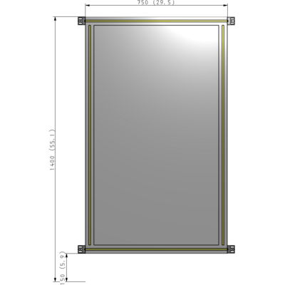 A4-1400-0750-0150-HYPZK GUARDING PANEL 1400MM TALL X 750MM WIDE 1/4'' POLYCARBONATE