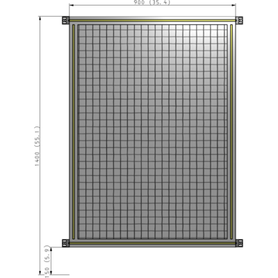 A4-1400-0900-0150-HYMZA GUARDING PANEL 1400MM TALL X 900MM WIDE 1'' MESH