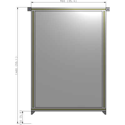 A4-1400-0900-0150-TYPZA GUARDING PANEL 1400MM TALL X 900MM WIDE 1/4'' POLYCARBONATE