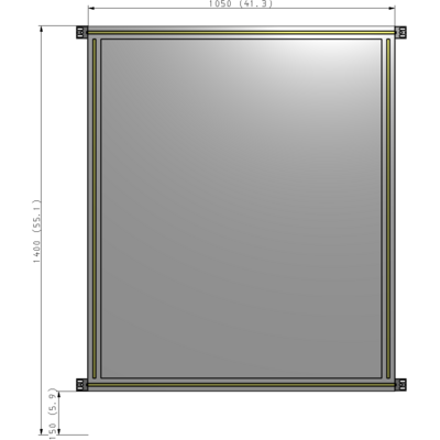 A4-1400-1050-0150-HYPZK GUARDING PANEL 1400MM TALL X 1050MM WIDE 1/4'' POLYCARBONATE