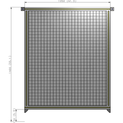A4-1400-1050-0150-TYMZK GUARDING PANEL 1400MM TALL X 1050MM WIDE 1'' MESH