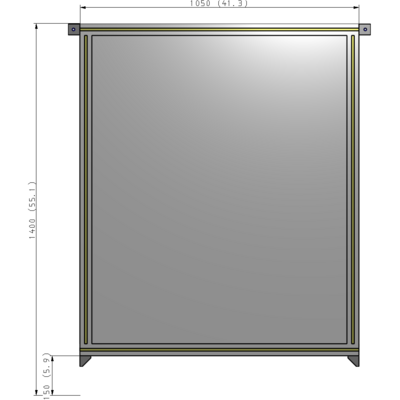 A4-1400-1050-0150-TYPZA GUARDING PANEL 1400MM TALL X 1050MM WIDE 1/4'' POLYCARBONATE