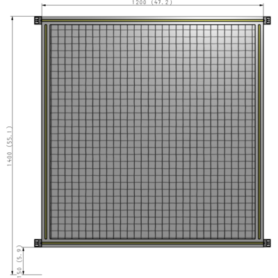A4-1400-1200-0150-HYMZK GUARDING PANEL 1400MM TALL X 1200MM WIDE 1'' MESH