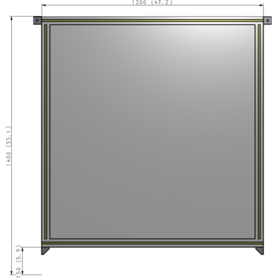 A4-1400-1200-0150-TYPZA GUARDING PANEL 1400MM TALL X 1200MM WIDE 1/4'' POLYCARBONATE