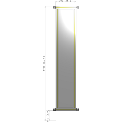 A4-1700-0300-0150-HYPZA GUARDING PANEL 1700MM TALL X 300MM WIDE 1/4'' POLYCARBONATE