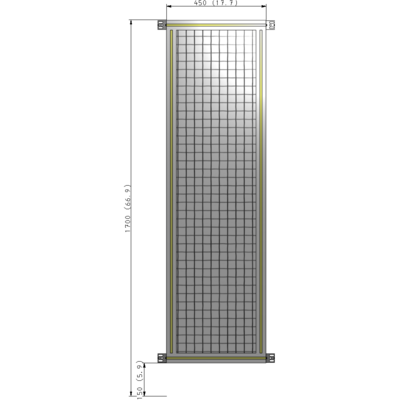 A4-1700-0450-0150-HYMZA GUARDING PANEL 1700MM TALL X 450MM WIDE 1'' MESH