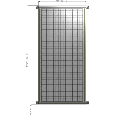 A4-1700-0750-0150-HYMZK GUARDING PANEL 1700MM TALL X 750MM WIDE 1'' MESH