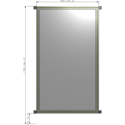 A4-1700-0900-0150-HYPZA GUARDING PANEL 1700MM TALL X 900MM WIDE 1/4'' POLYCARBONATE