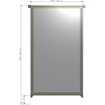 A4-1700-0900-0150-TYPZK GUARDING PANEL 1700MM TALL X 900MM WIDE 1/4'' POLYCARBONATE
