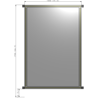A4-1700-1050-0150-HYPZA GUARDING PANEL 1700MM TALL X 1050MM WIDE 1/4'' POLYCARBONATE